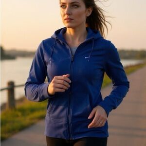 Nike Women's Blue Full-Zip Hoodie